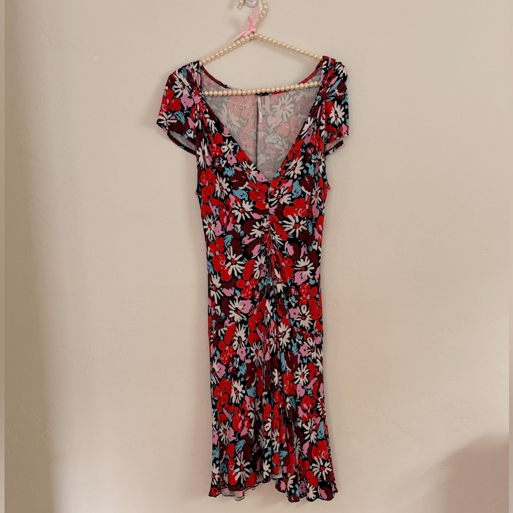 Free People Dress Floral Midi Flowy Summer Spring Medium